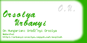 orsolya urbanyi business card